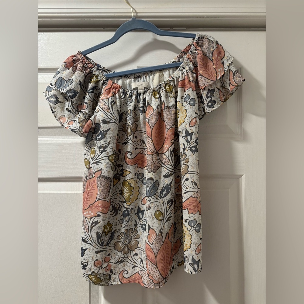 Loft Floral Off-Shoulder Top